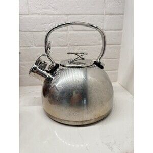 Circulon Style Whistling Tea Kettle 2.3-qt. Stainless Steel  Flip Up Spout